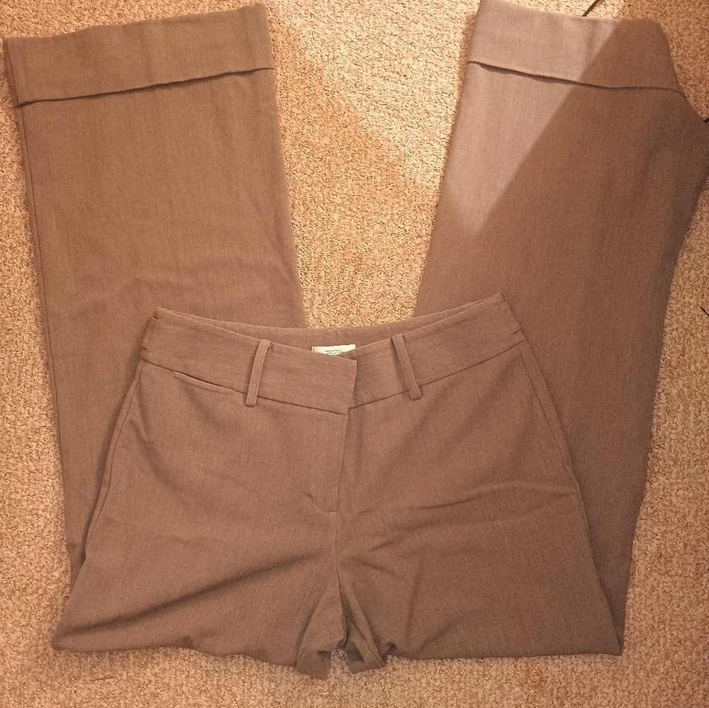 LOFT Charcoal Wide-Leg Pants - Picture 2 of 4